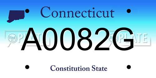 A0082G Connecticut License Plate