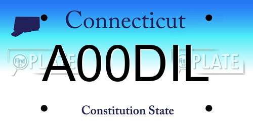 A00DIL Connecticut License Plate