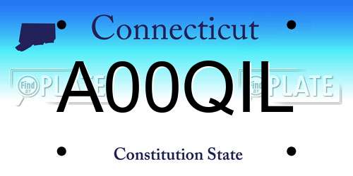 A00QIL Connecticut License Plate