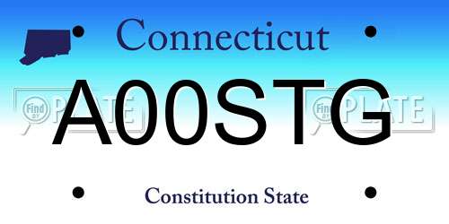 A00STG Connecticut License Plate