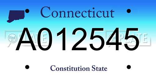 A012545 Connecticut License Plate