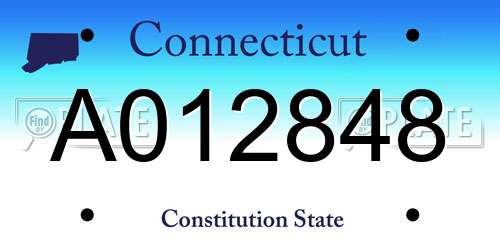 A012848 Connecticut License Plate