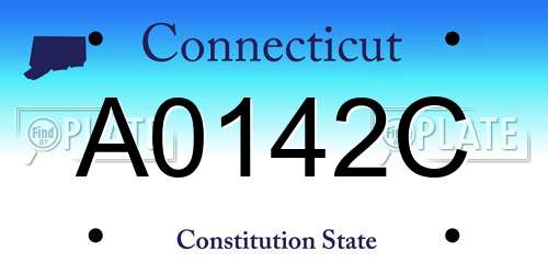 A0142C Connecticut License Plate