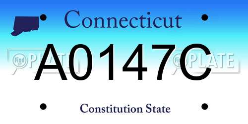A0147C Connecticut License Plate