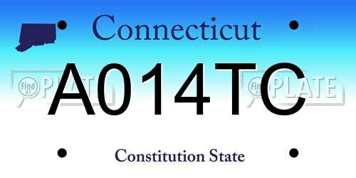 A014TC Connecticut License Plate