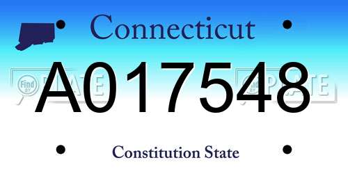 A017548 Connecticut License Plate
