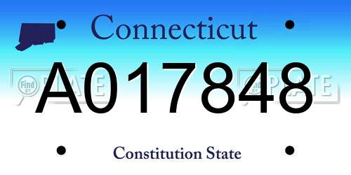 A017848 Connecticut License Plate