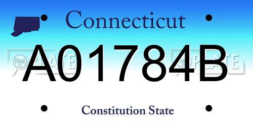 A01784B Connecticut License Plate