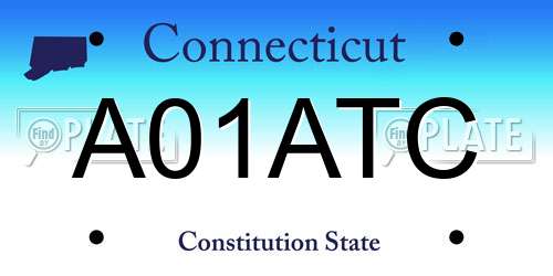 A01ATC Connecticut License Plate