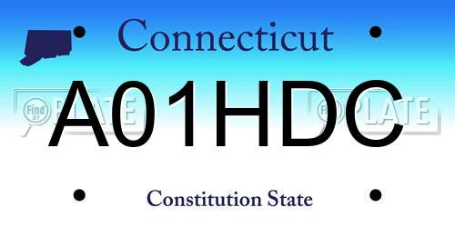 A01HDC Connecticut License Plate