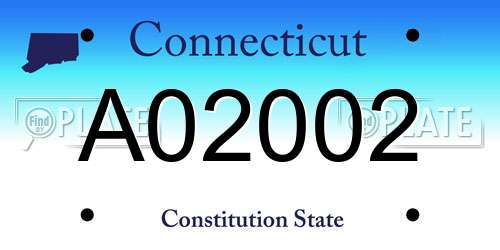 A02002 Connecticut License Plate