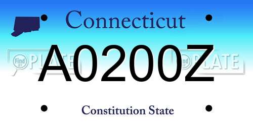 A0200Z Connecticut License Plate