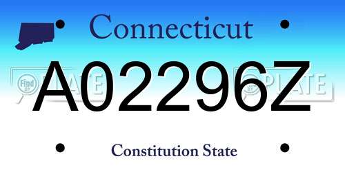 A02296Z Connecticut License Plate