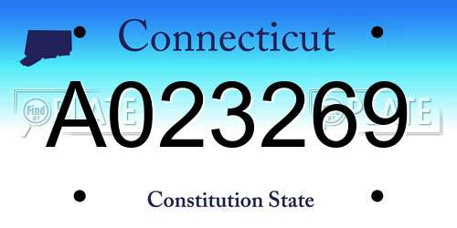 A023269 Connecticut License Plate