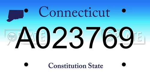 A023769 Connecticut License Plate