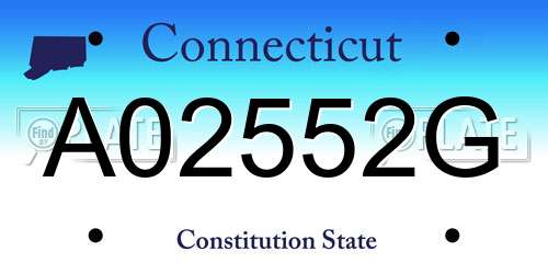 A02552G Connecticut License Plate