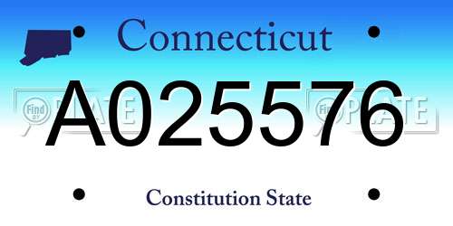 A025576 Connecticut License Plate