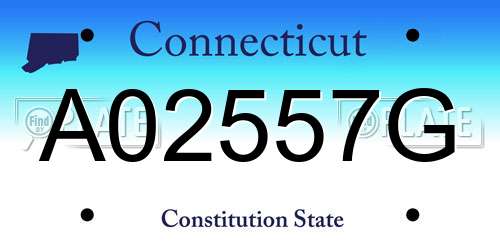 A02557G Connecticut License Plate