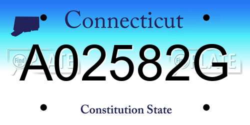 A02582G Connecticut License Plate