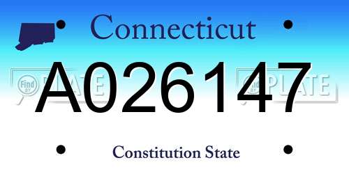 A026147 Connecticut License Plate