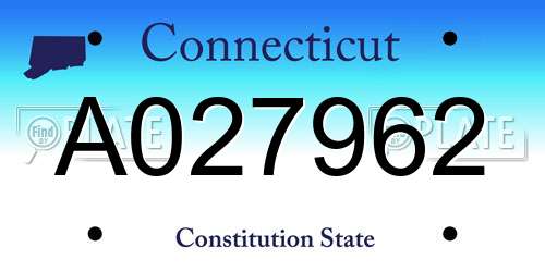 A027962 Connecticut License Plate