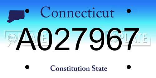 A027967 Connecticut License Plate