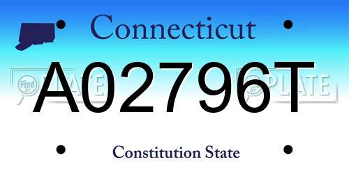 A02796T Connecticut License Plate