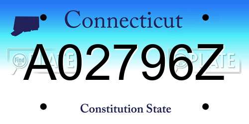 A02796Z Connecticut License Plate