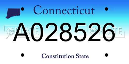 A028526 Connecticut License Plate