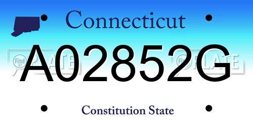 A02852G Connecticut License Plate