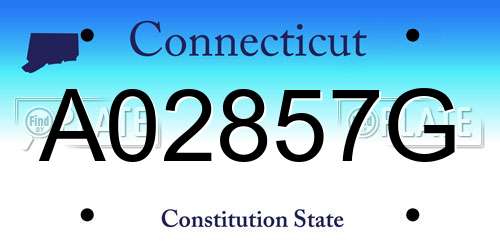 A02857G Connecticut License Plate