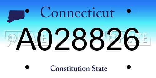 A028826 Connecticut License Plate