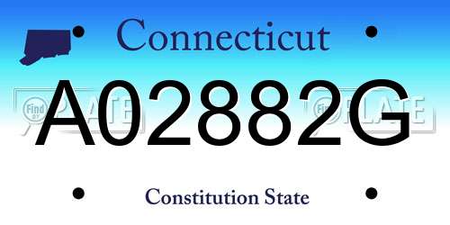 A02882G Connecticut License Plate