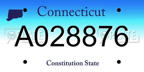 A028876 Connecticut License Plate