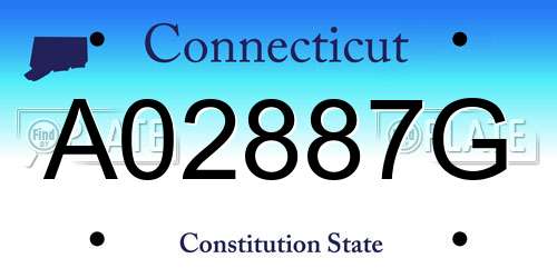 A02887G Connecticut License Plate
