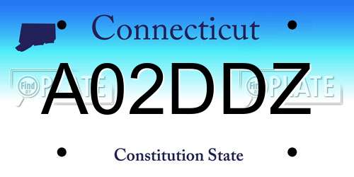 A02DDZ Connecticut License Plate