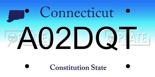 A02DQT Connecticut License Plate