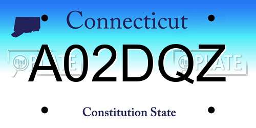 A02DQZ Connecticut License Plate