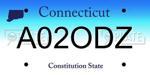 A02ODZ Connecticut License Plate