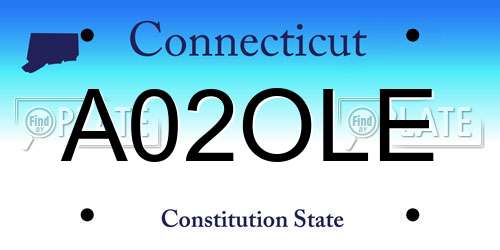 A02OLE Connecticut License Plate