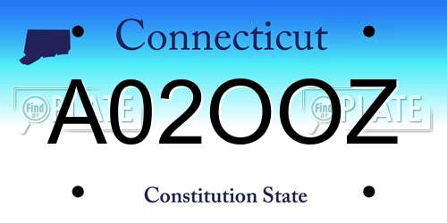 A02OOZ Connecticut License Plate