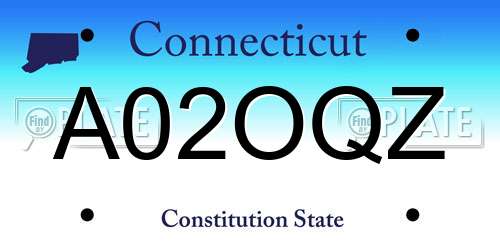 A02OQZ Connecticut License Plate