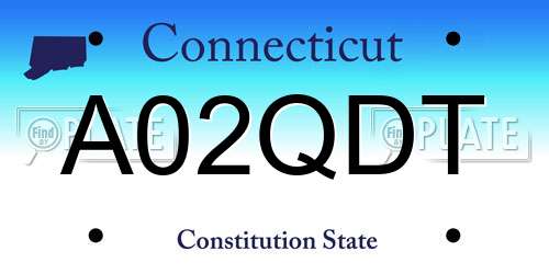 A02QDT Connecticut License Plate