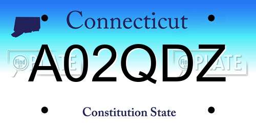 A02QDZ Connecticut License Plate