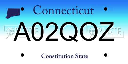 A02QOZ Connecticut License Plate