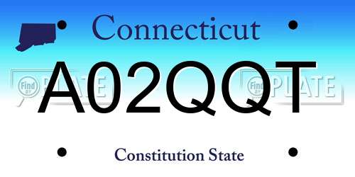 A02QQT Connecticut License Plate