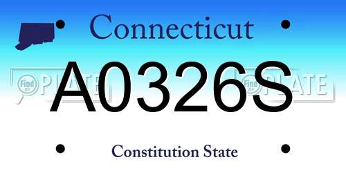 A0326S Connecticut License Plate