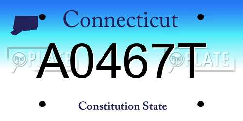 A0467T Connecticut License Plate
