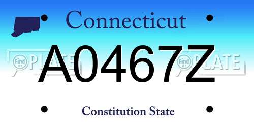 A0467Z Connecticut License Plate
