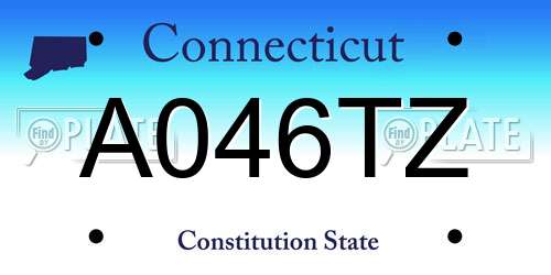 A046TZ Connecticut License Plate